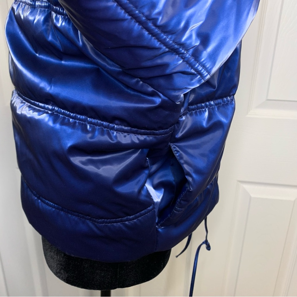 Wild Fable Shiny Navy Puffer Jacket - Picture 3 of 6